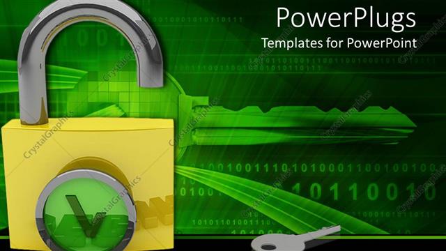  Presentation with reflection - A secure internet system with a key and its reflection in the background