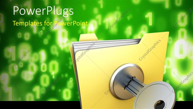  Presentation with binary - Secured / encrypted Folder with green digital binary background