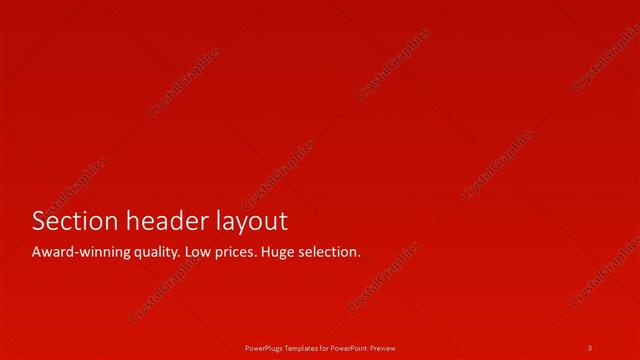 Section Header presentation slide layout