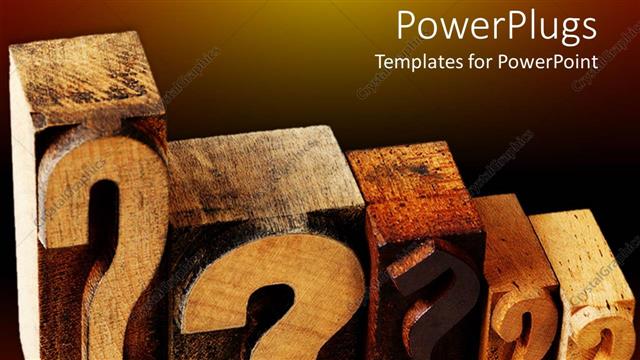  Presentation with question marks - The sequential placement of wooden question marks