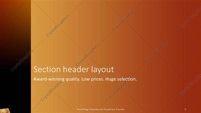 Section Header presentation slide layout