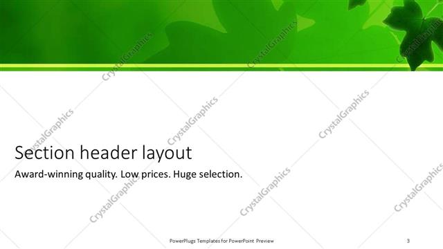 Section Header presentation slide layout