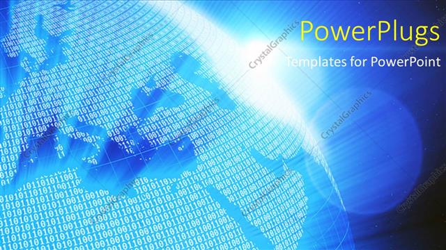  Presentation with world globe earth - Series of binary digits on earth globe and world map