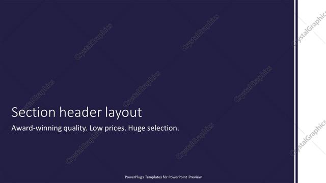Section Header presentation slide layout