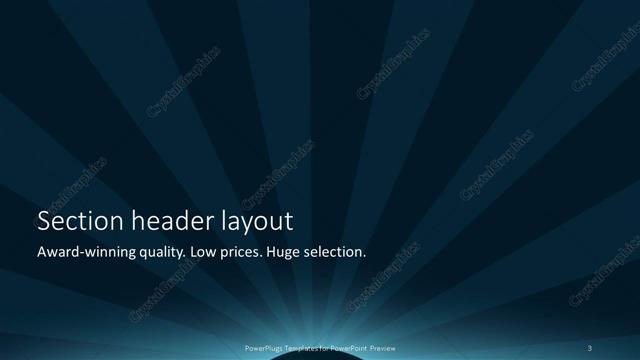 Section Header presentation slide layout