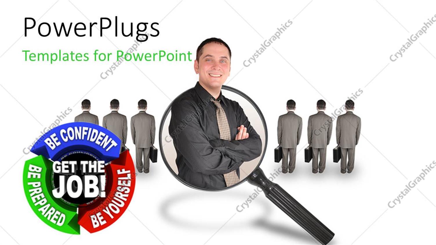 Featuring a Person with Magnifying Glass and White Background