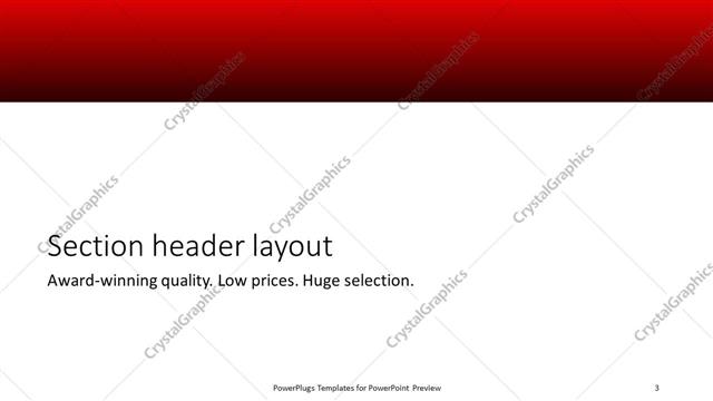 Section Header presentation slide layout
