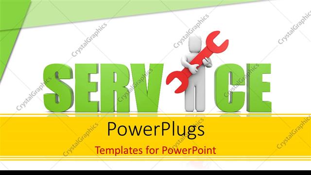  Presentation with character - A white colored 3D character with text that spells out the words