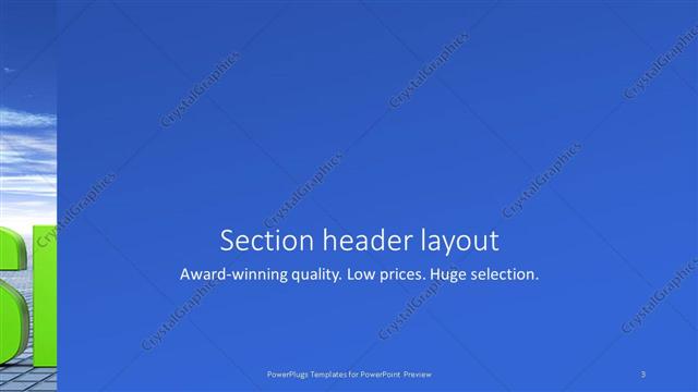 Section Header presentation slide layout