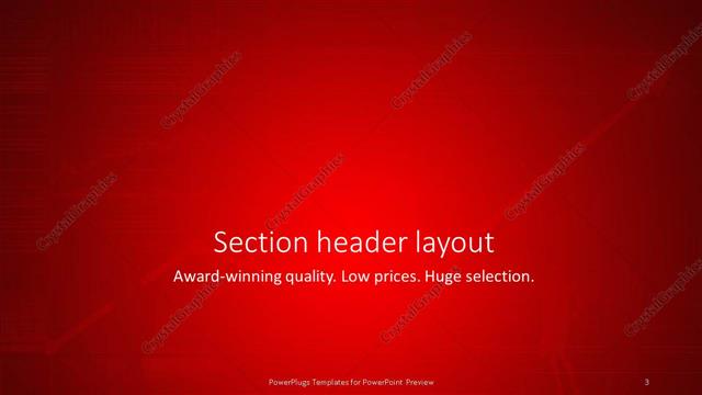 Section Header presentation slide layout