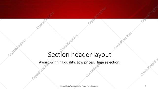 Section Header presentation slide layout