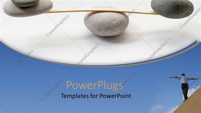  Presentation with stone - Sets of stones trying to stay balanced on a stone