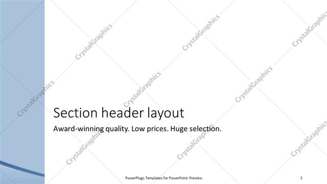 Section Header presentation slide layout