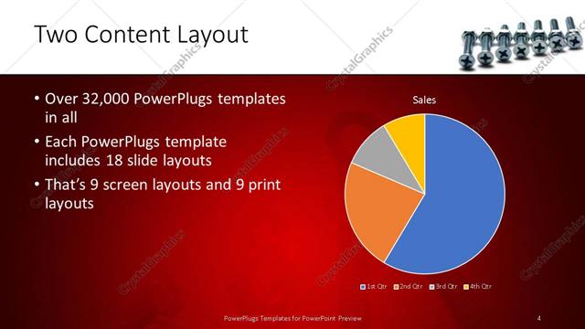 Two Content presentation slide layout