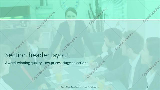 Section Header presentation slide layout
