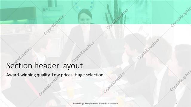 Section Header presentation slide layout