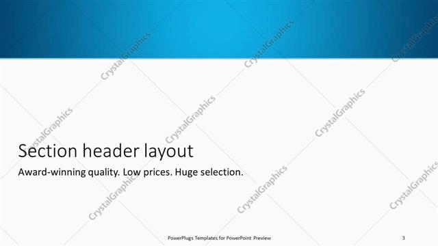 Section Header presentation slide layout