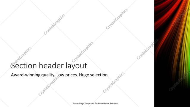 Section Header presentation slide layout