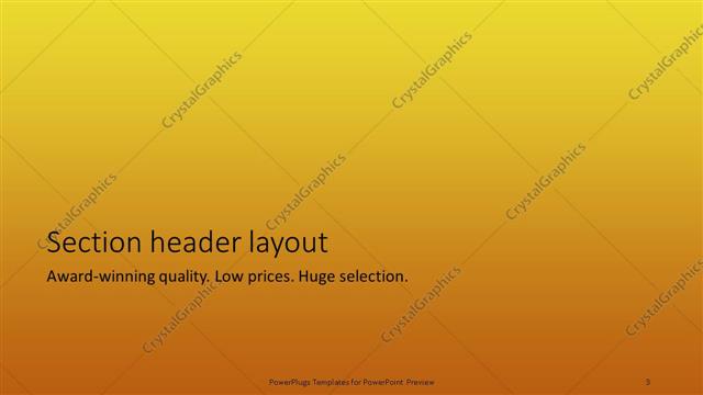 Section Header presentation slide layout