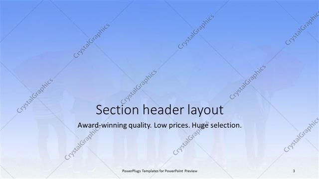 Section Header presentation slide layout