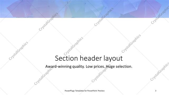 Section Header presentation slide layout