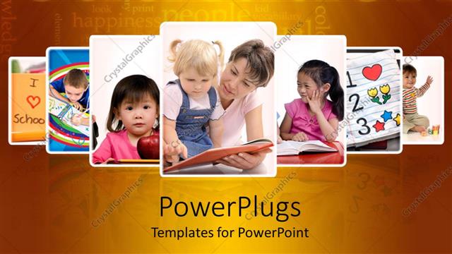  Presentation with tiles - Seven layered tiles of kids having fun and learning