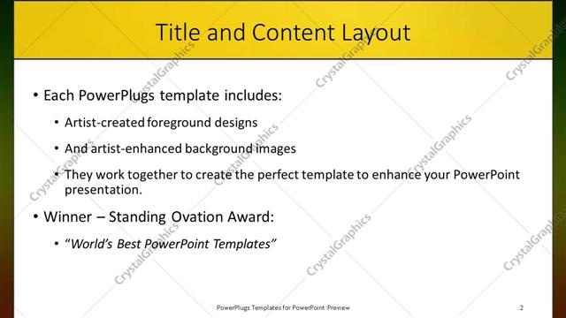 Title and Content presentation slide layout