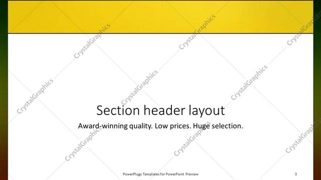 Section Header presentation slide layout