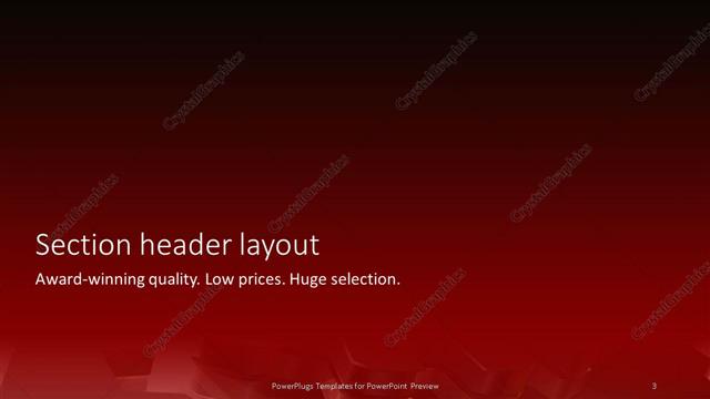 Section Header presentation slide layout
