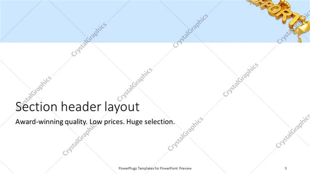 Section Header presentation slide layout