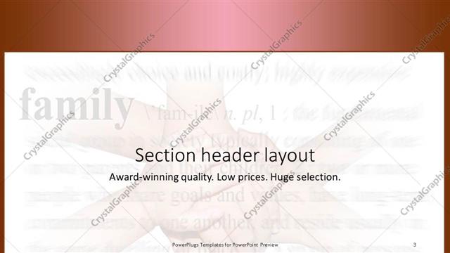 Section Header presentation slide layout