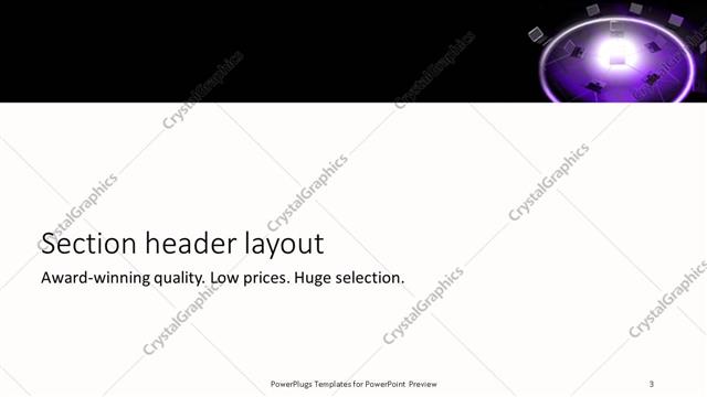 Section Header presentation slide layout