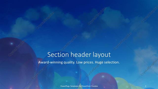 Section Header presentation slide layout