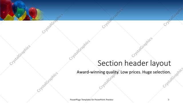 Section Header presentation slide layout