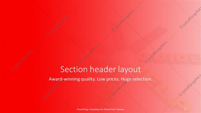 Section Header presentation slide layout