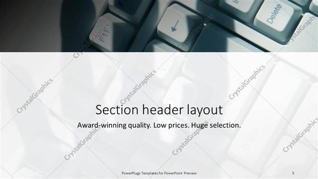 Section Header presentation slide layout