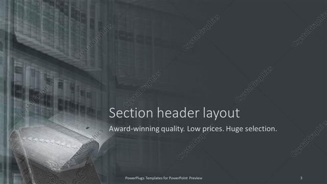 Section Header presentation slide layout