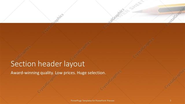 Section Header presentation slide layout