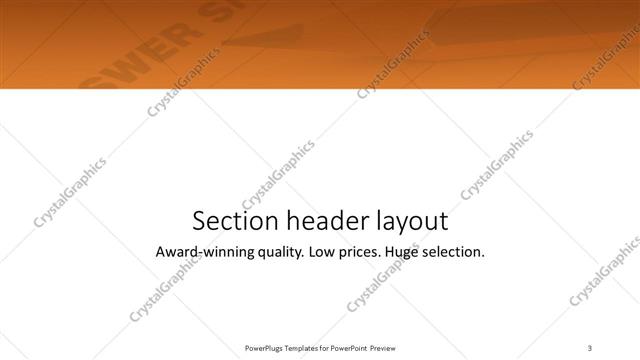 Section Header presentation slide layout