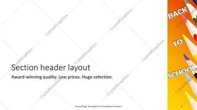 Section Header presentation slide layout