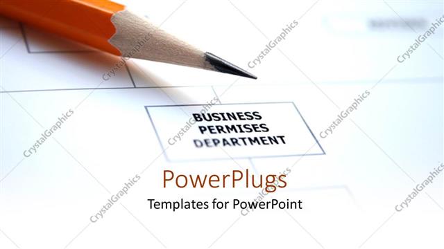  Presentation with business report - A sharpened pencil with a report in the background