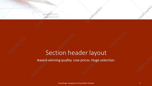 Section Header presentation slide layout