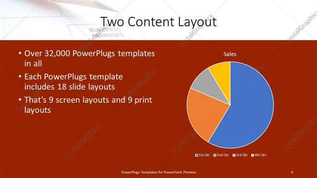 Two Content presentation slide layout