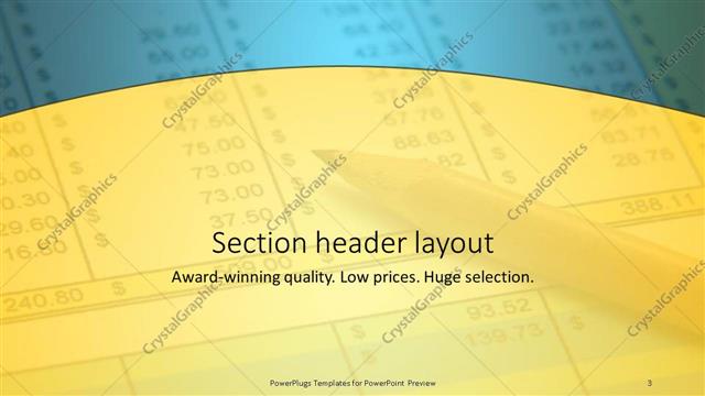 Section Header presentation slide layout