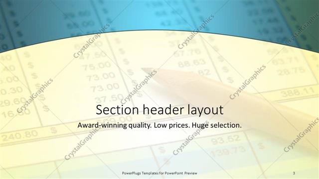 Section Header presentation slide layout