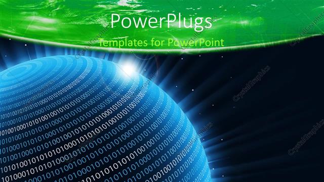  Presentation with earth planet globe - A blue earth globe in space with binary numbers on it