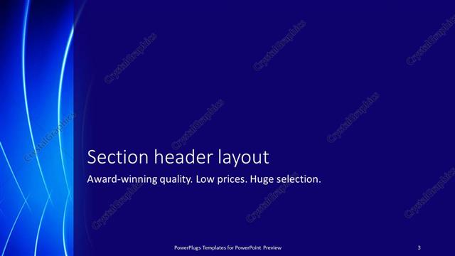 Section Header presentation slide layout