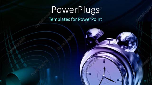  Presentation with time capsules - Shining metallic alarm clock and opened capsules on abstract background