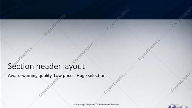 Section Header presentation slide layout