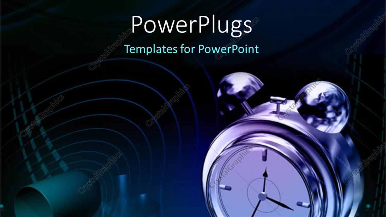 Featuring Shining Metallic Alarm Clock and Opened Capsules on Abstract Background